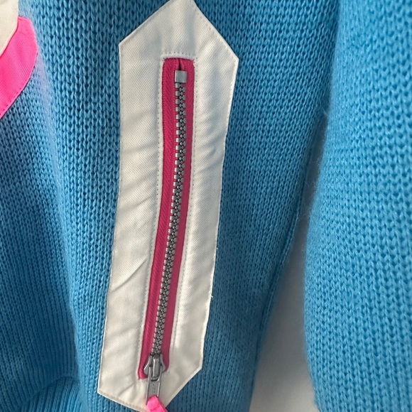 Vintage Wool Sun Valley Ski Quarter zip pullover sweater jacket retro 80s unisex - Picture 3 of 8